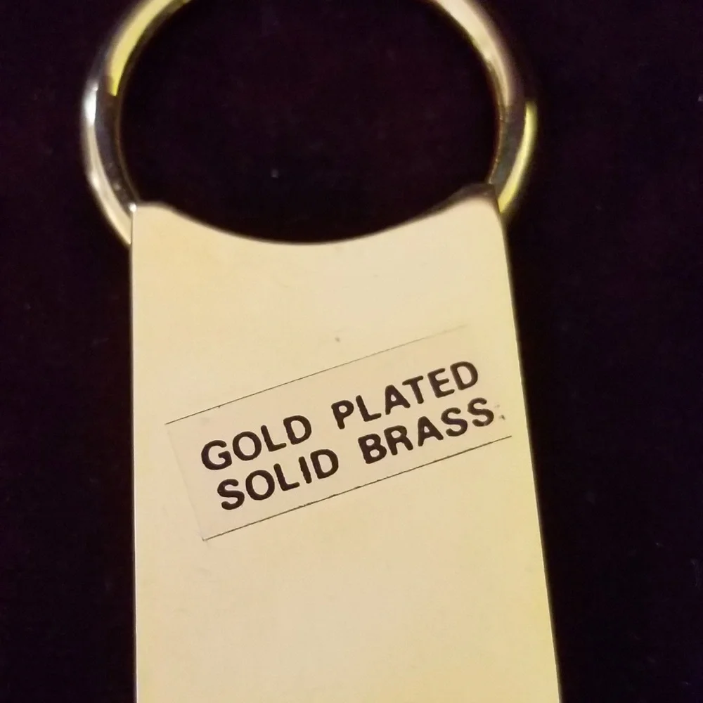 Vintage 90's Gold Plated Solid Brass Keychain - Ca